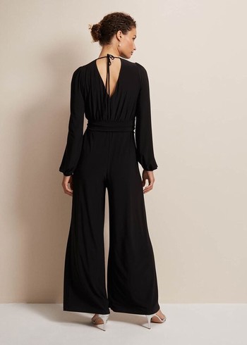 Phase Eight Janece Wide Leg Jumpsuit Black Australia | WE8324106